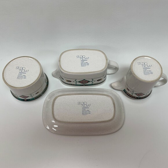 Studio Nova Adirondack Gravy Boat Creamer Sugar Bowl Mikasa Aztec Design Y2201 - Picture 7 of 8